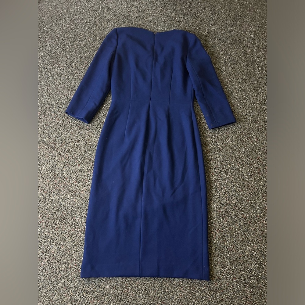 HOBBS LONDON Blue 3/4 Sleeve Midi Tailored  Modest Work Wear Business Casual Dre - Picture 11 of 16